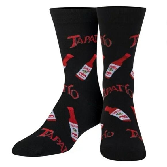 Tapatio Salsa Picante Hot Sauce Print Socks - Picture 1 of 6